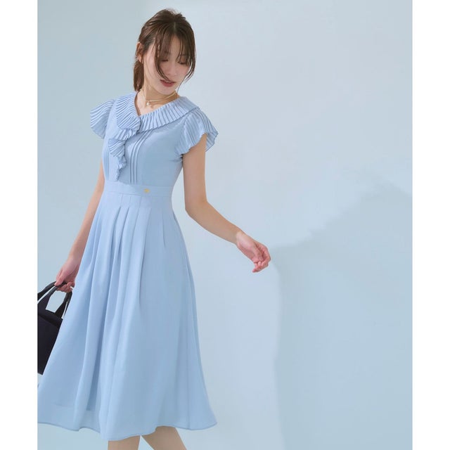 【00サイズあり】MILLEFEUILLE PARASOL ドレス （サックスブルー系）