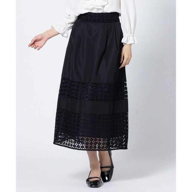 SQUARE FLOWER LACE スカート （ブラック系）