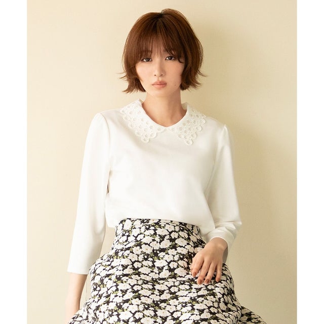 DOT COLLAR TOPS カットソー （アイボリー系）
