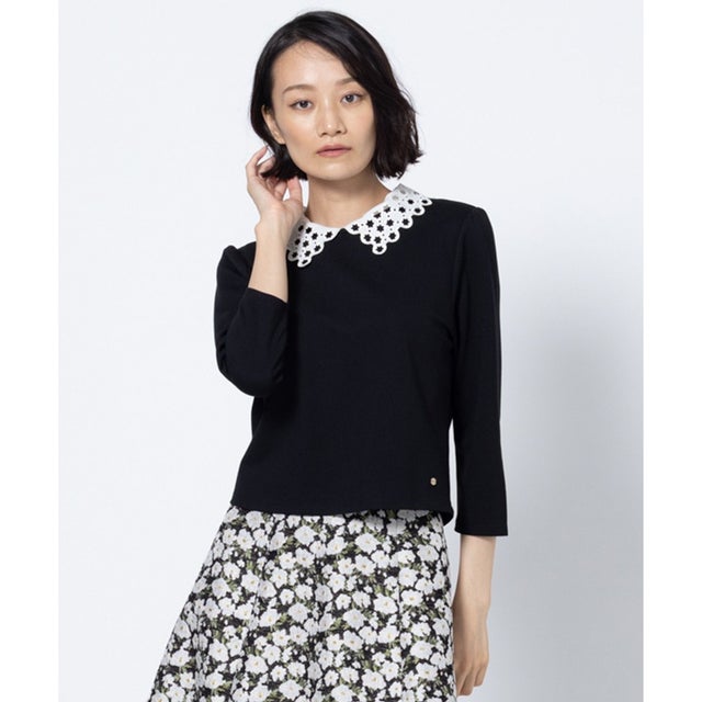 DOT COLLAR TOPS カットソー （ブラック系）