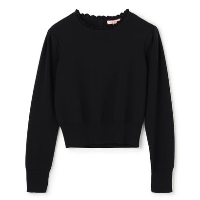 CHIFFON LACE KNIT ニットトップス （ブラック系）｜詳細画像