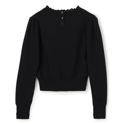 CHIFFON LACE KNIT ニットトップス （ブラック系）｜詳細画像