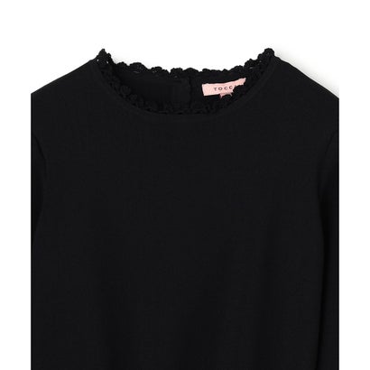CHIFFON LACE KNIT ニットトップス （ブラック系）｜詳細画像