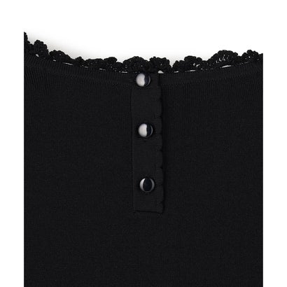 CHIFFON LACE KNIT ニットトップス （ブラック系）｜詳細画像