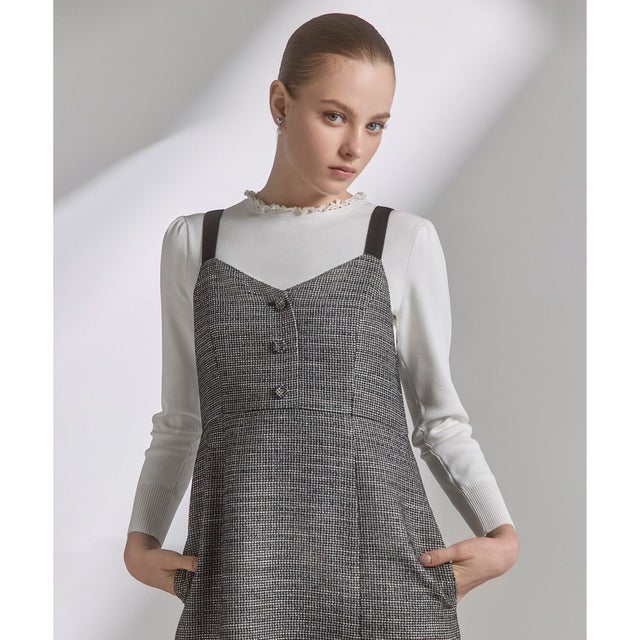 CHIFFON LACE KNIT ニットトップス （アイボリー系）