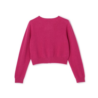 【高垣麗子さん着用】RIBBON BIJOUX CASHMERE カシミヤ カーディガン （ライラック系）｜詳細画像
