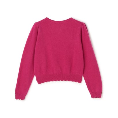 【高垣麗子さん着用】RIBBON BIJOUX CASHMERE カシミヤ プルオーバー （ワイン系）｜詳細画像