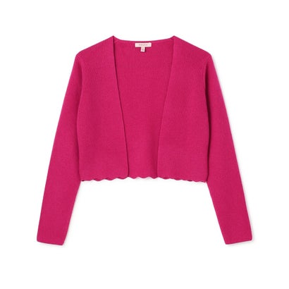 TOCCA RIBBON BIJOUX CASHMERE ボレロ （ワイン系）｜詳細画像