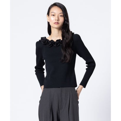 CHOUCHOU CREAM KNIT ニット （ブラック系）｜詳細画像