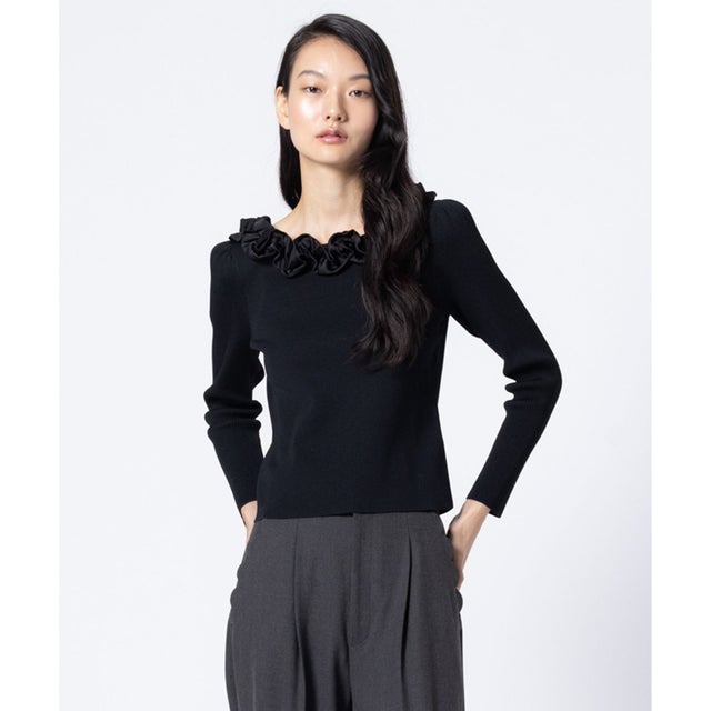 CHOUCHOU CREAM KNIT ニット （ブラック系）