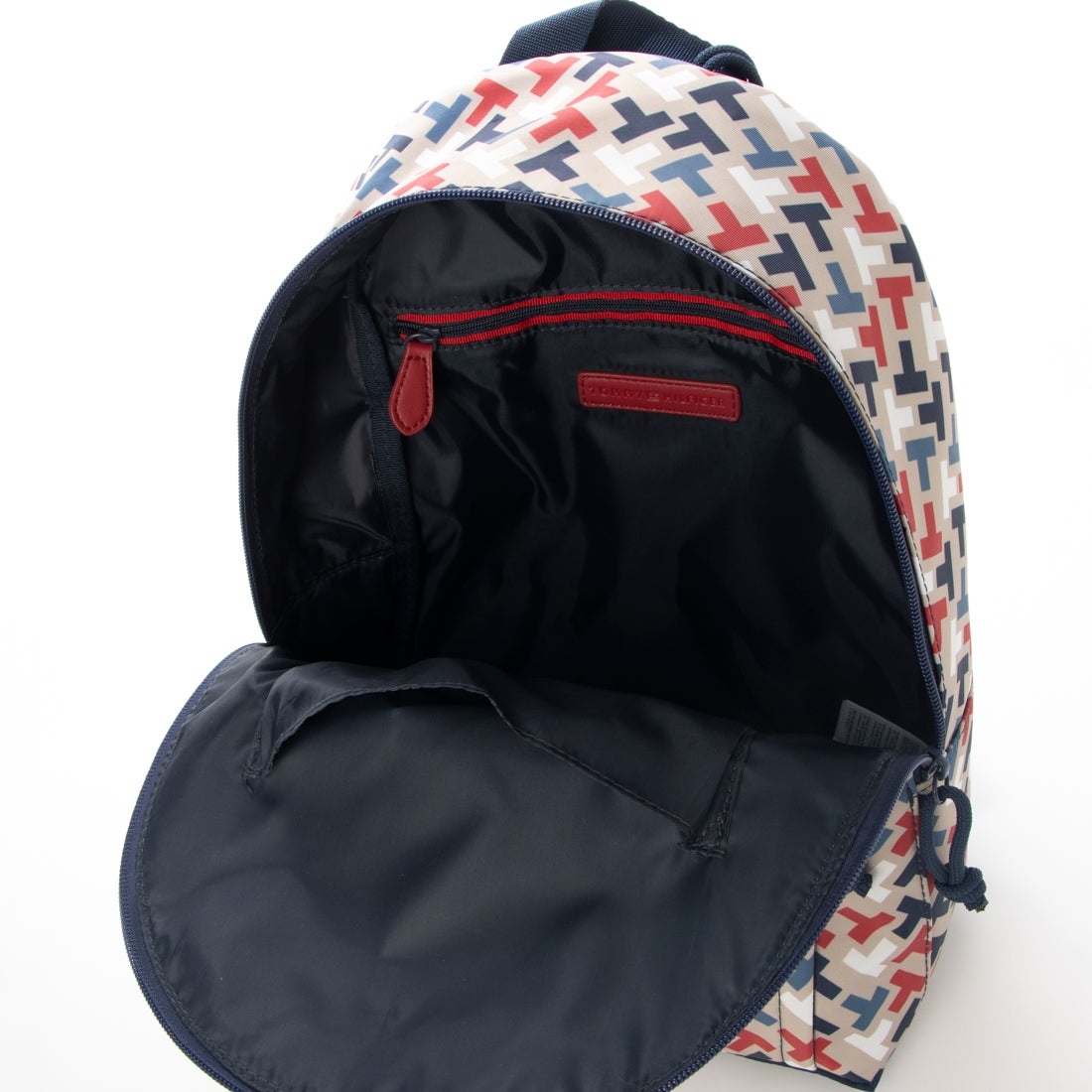 トミー ヒルフィガー TOMMY HILFIGER ☆ネイビーxベージュマルチ 