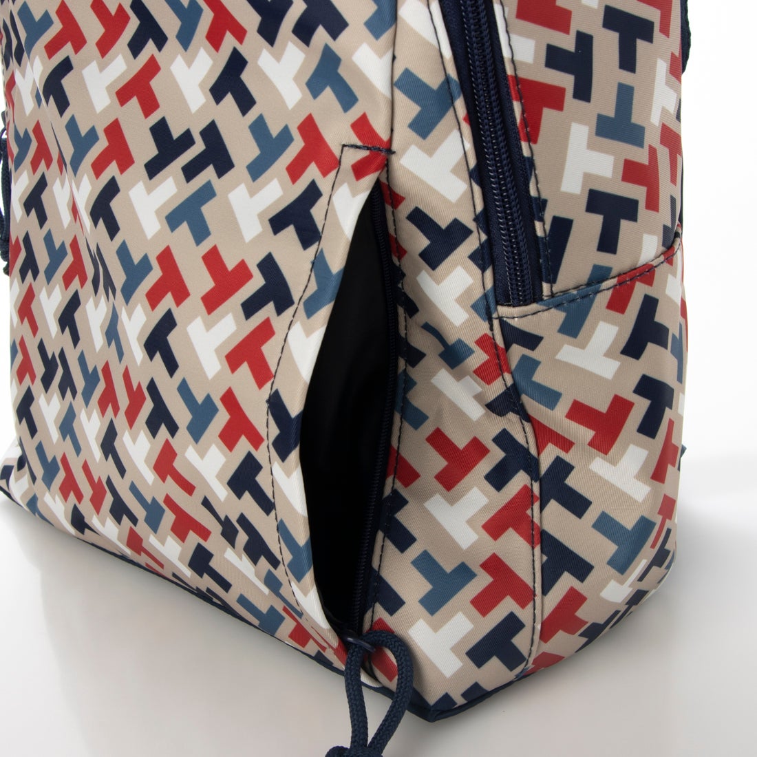 トミー ヒルフィガー TOMMY HILFIGER ☆ネイビーxベージュマルチ 