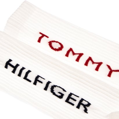 トミー ヒルフィガー TOMMY HILFIGER バックロゴリブソックス （ホワイト）｜詳細画像