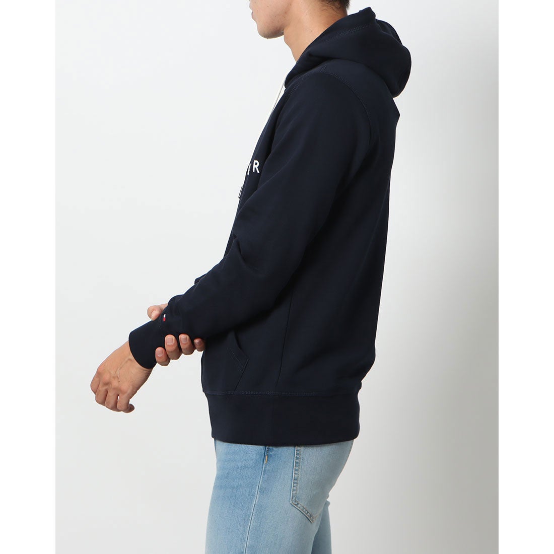 トミー ヒルフィガー TOMMY HILFIGER ロゴフリースフーディ （ネイビー 
