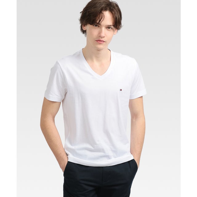 
                    ワンポイントロゴVネックTシャツ （ホワイト）