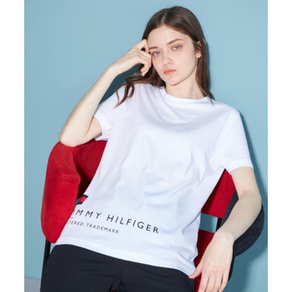 トミー ヒルフィガー TOMMY HILFIGER サイドヘムロゴTシャツ （ホワイト）｜詳細画像