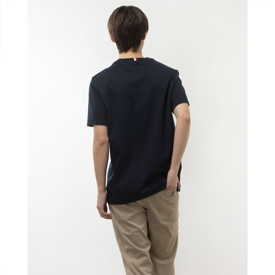 トミー ヒルフィガー TOMMY HILFIGER インターロックエンボスTシャツ （ネイビー） -アウトレット通販 ロコレット (LOCOLET)