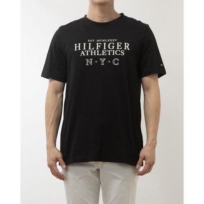 トミー ヒルフィガー TOMMY HILFIGER ヒルフィガースタックロゴTシャツ （ブラック）｜詳細画像