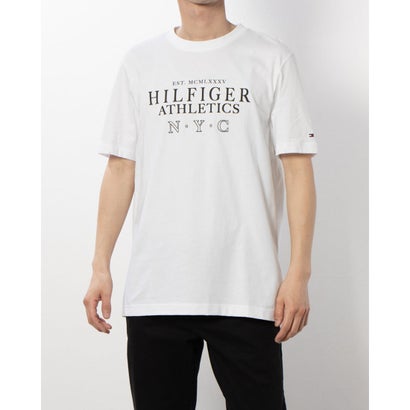 トミー ヒルフィガー TOMMY HILFIGER ヒルフィガースタックロゴTシャツ （ホワイト）｜詳細画像