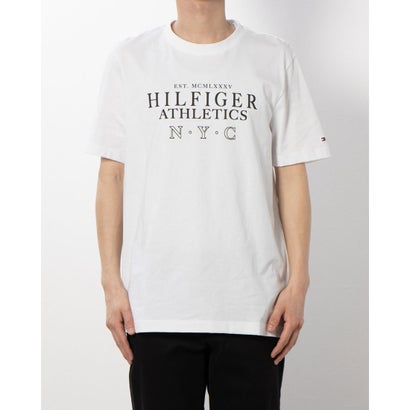 トミー ヒルフィガー TOMMY HILFIGER ヒルフィガースタックロゴTシャツ （ホワイト）｜詳細画像