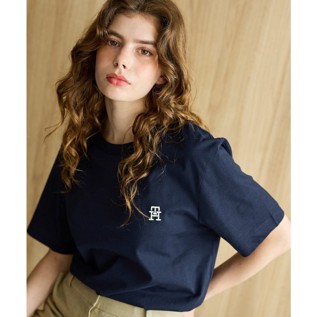 トミー ヒルフィガー TOMMY HILFIGER モノグラムTシャツ （ネイビー 