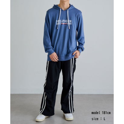 トミー ヒルフィガー TOMMY HILFIGER ロゴプリント パーカー 09T4505 （ブルー）｜詳細画像