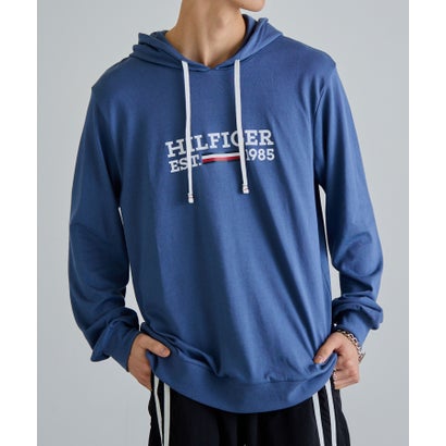 トミー ヒルフィガー TOMMY HILFIGER ロゴプリント パーカー 09T4505 （ブルー）｜詳細画像