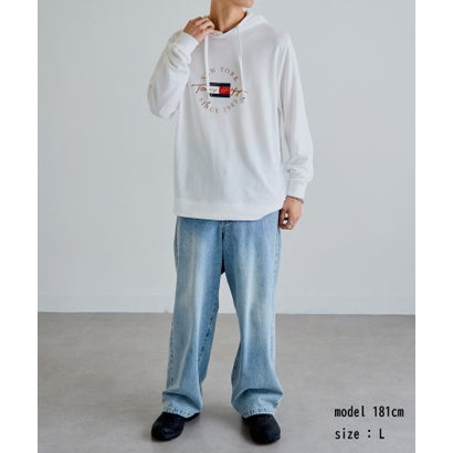 トミー ヒルフィガー TOMMY HILFIGER ロゴプリント パーカー 09T4502 （ホワイト）｜詳細画像