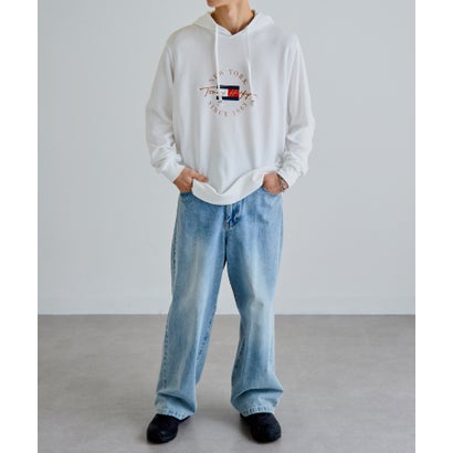トミー ヒルフィガー TOMMY HILFIGER ロゴプリント パーカー 09T4502 （ホワイト）｜詳細画像