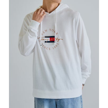 トミー ヒルフィガー TOMMY HILFIGER ロゴプリント パーカー 09T4502 （ホワイト）｜詳細画像