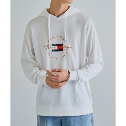 トミー ヒルフィガー TOMMY HILFIGER ロゴプリント パーカー 09T4502 （ホワイト）｜詳細画像