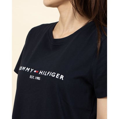 トミー ヒルフィガー TOMMY HILFIGER ベーシックロゴコットンTシャツ （ネイビー）｜詳細画像