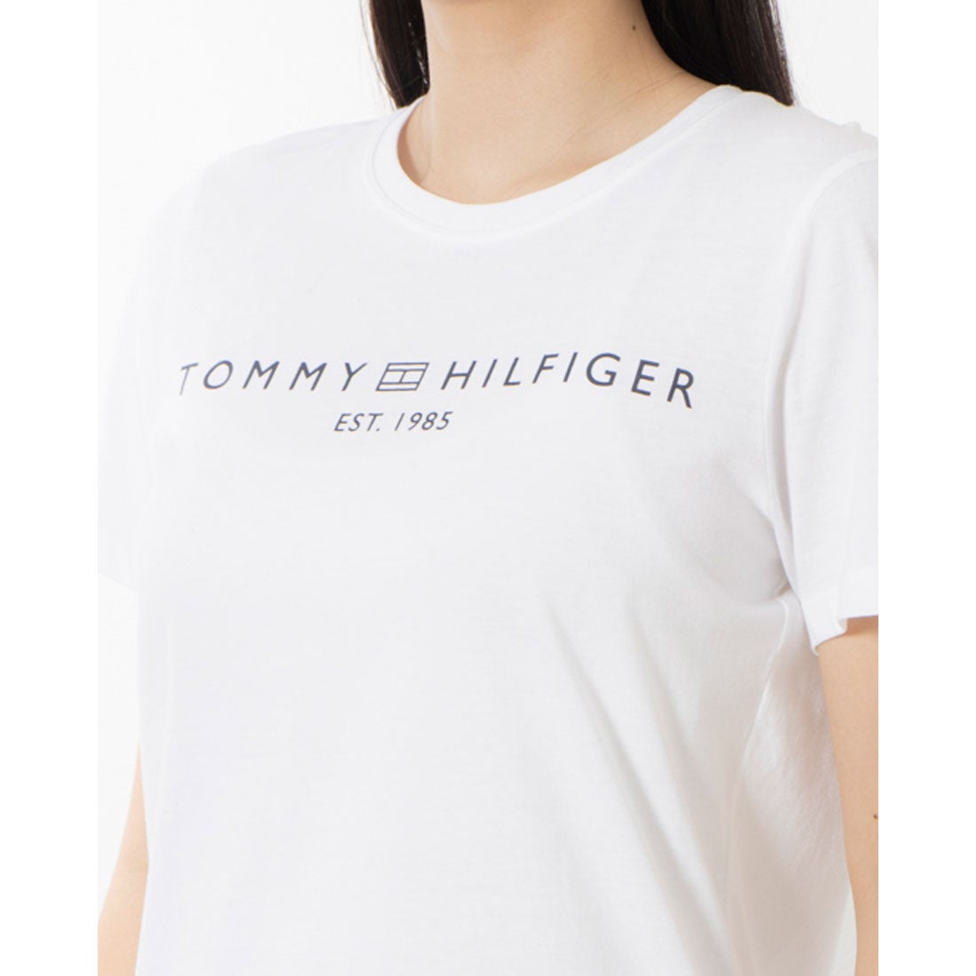 トミー ヒルフィガー TOMMY HILFIGER オンライン限定 REG CORP LOGO C-NK SS ホワイト -アウトレット通販 ロコレット LOCOLET