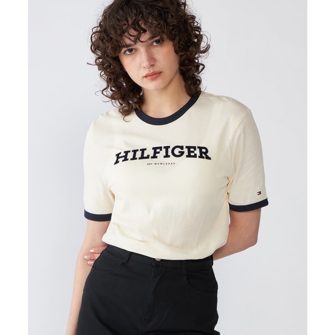 Flock Walker トミー ヒルフィガー TOMMY HILFIGER REG MONOTYPE FLOCK C-NK SS (アイボリー) -ファッション通販 ...