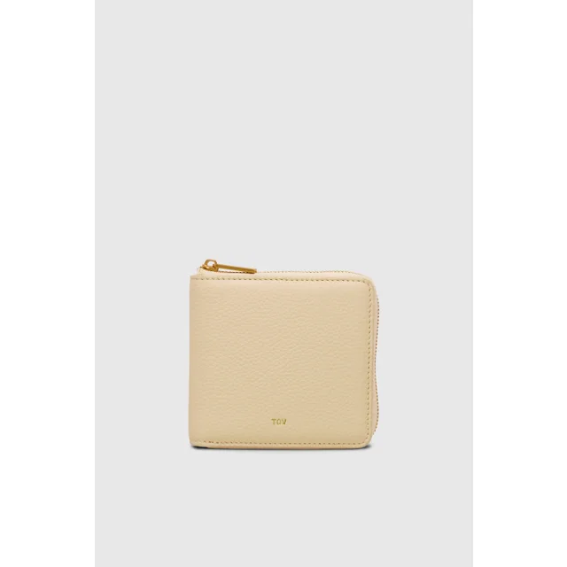 GRAIN LEATHER SQUARE WALLET （Custard）