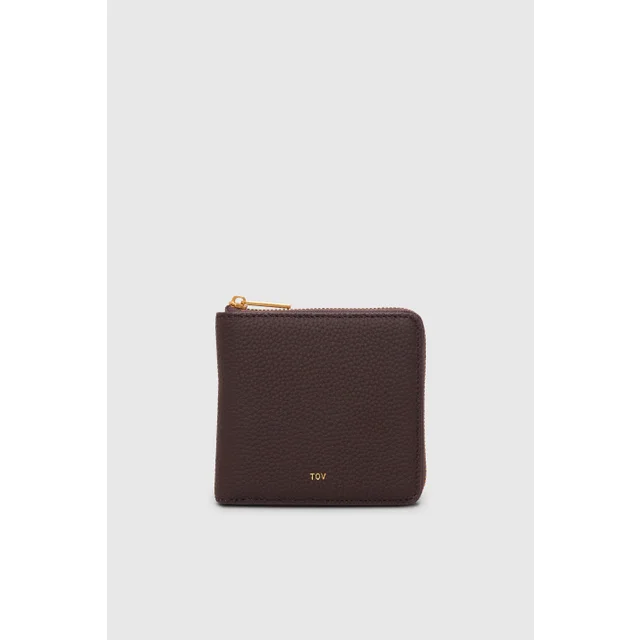 GRAIN LEATHER SQUARE WALLET （DarkBrown）