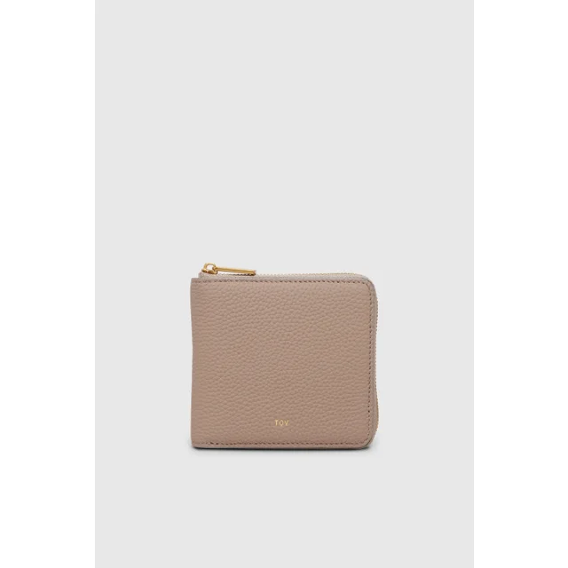 GRAIN LEATHER SQUARE WALLET （Greige）