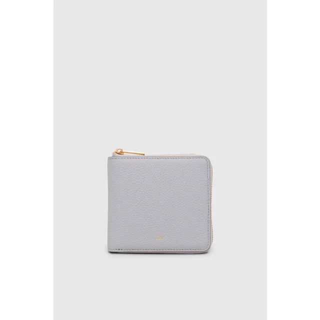 GRAIN LEATHER SQUARE WALLET （IceBlue）