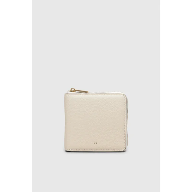 GRAIN LEATHER SQUARE WALLET （White）