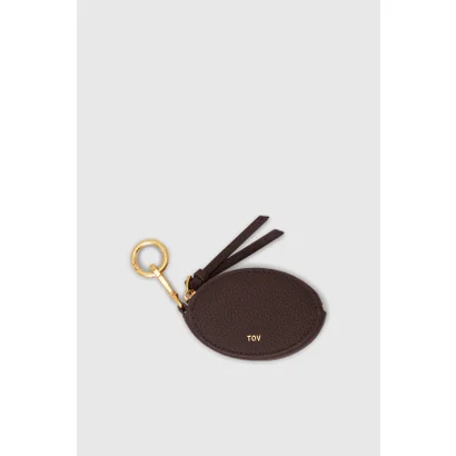 トーヴ TOV GRAIN LEATHER OVAL CHARM （DarkBrown）｜詳細画像