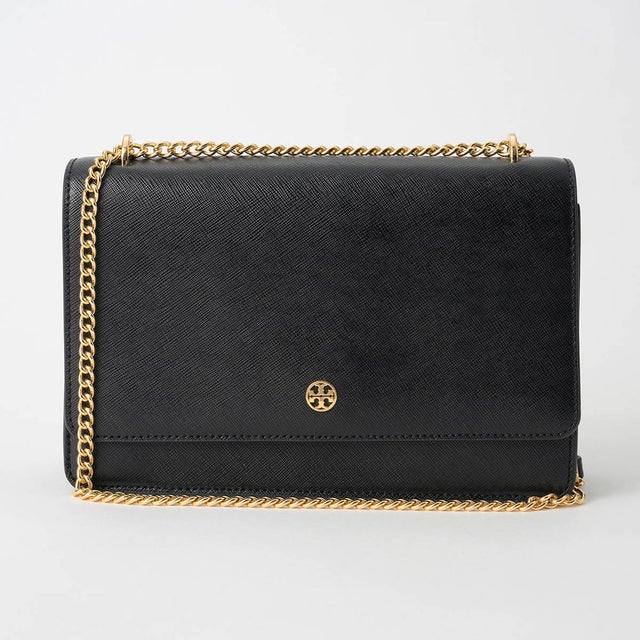 ショルダーバッグ サフィアーノレザー FLAP ADJUSTABLE SHOULDER BAG 182383 001 （ブラック）