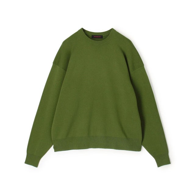コットンカシミヤ クルーネックプルオーバー （57 カーキ）