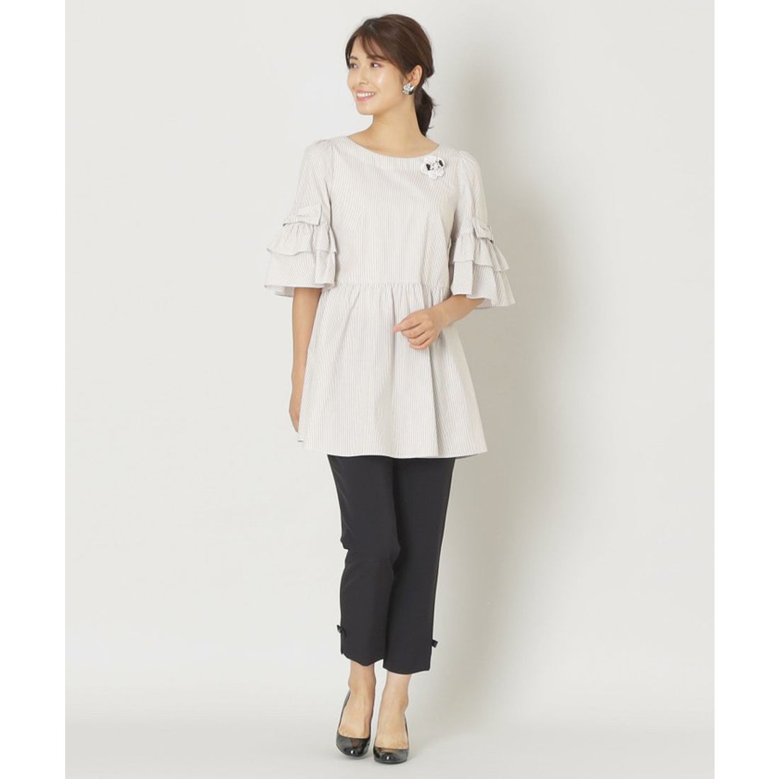 トゥー ビー シック TO BE CHIC 【L】コットンストライプ チュニック