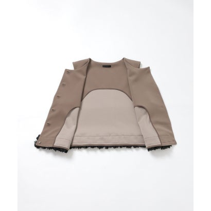 トゥー ビー シック TO BE CHIC 【L】マットダンボール フリルヘムショートジレ （ベージュ）｜詳細画像