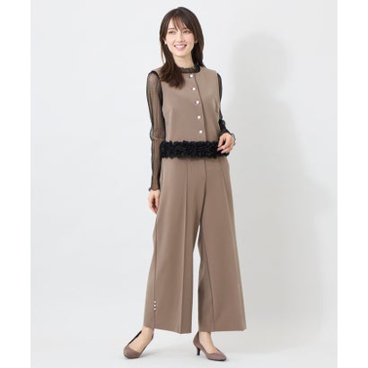 トゥー ビー シック TO BE CHIC 【L】マットダンボール フリルヘムショートジレ （ベージュ）｜詳細画像
