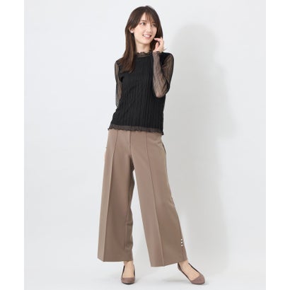 トゥー ビー シック TO BE CHIC 【L】マットダンボール ワイドパンツ （ベージュ）｜詳細画像