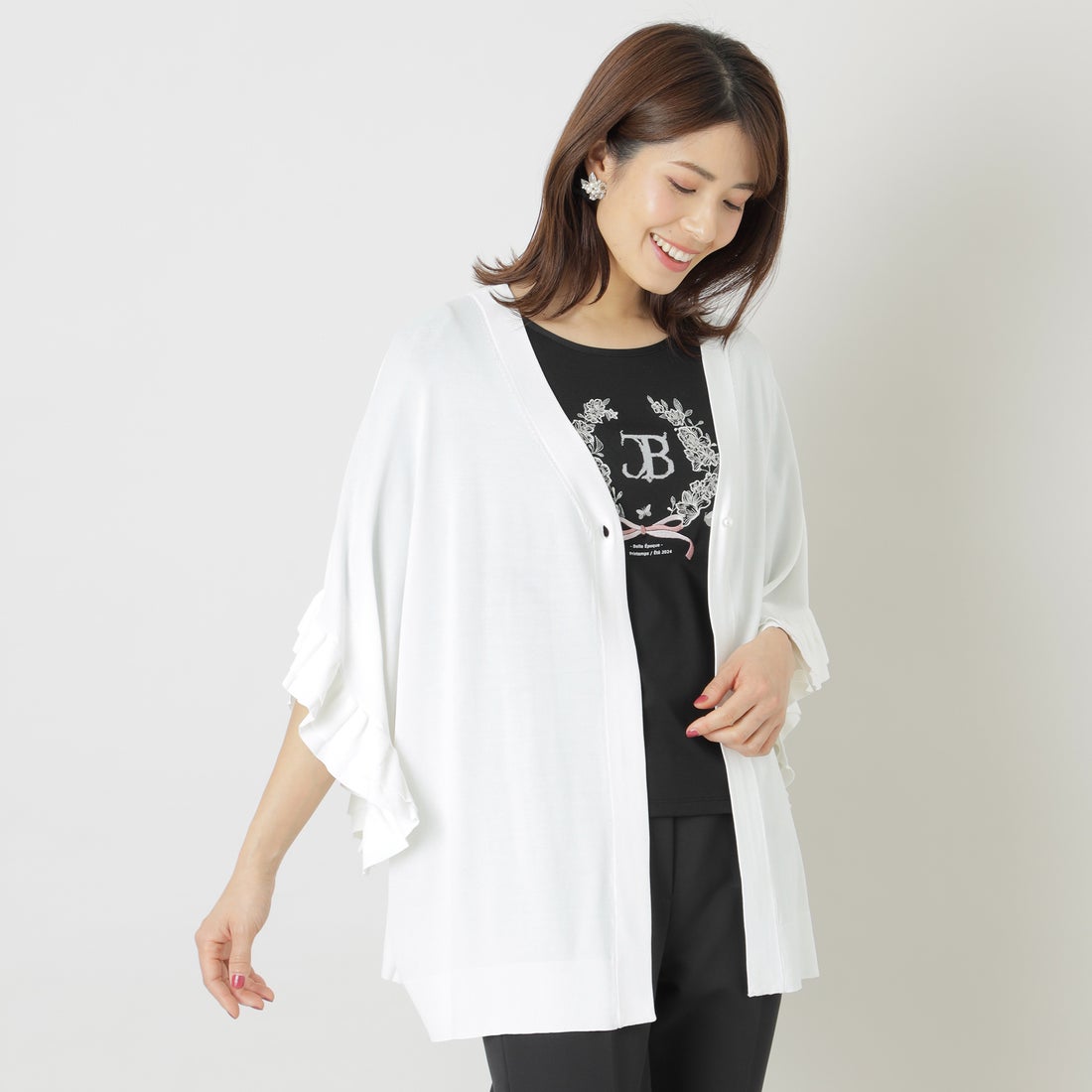トゥー ビー シック TO BE CHIC フリルスリーブボレロ （ホワイト 