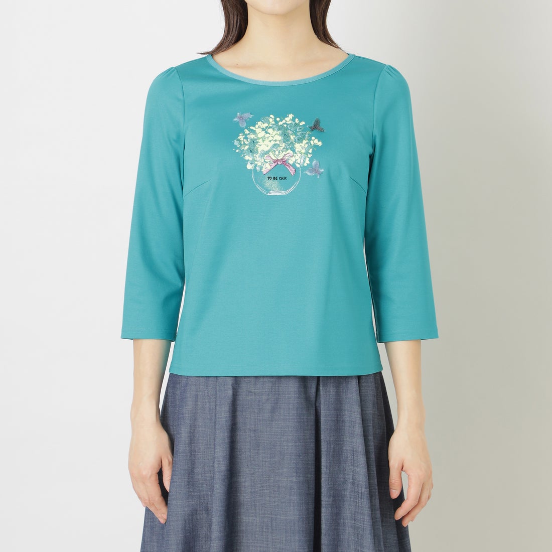 トゥー ビー シック TO BE CHIC コットンポンチ モチーフカットソー 