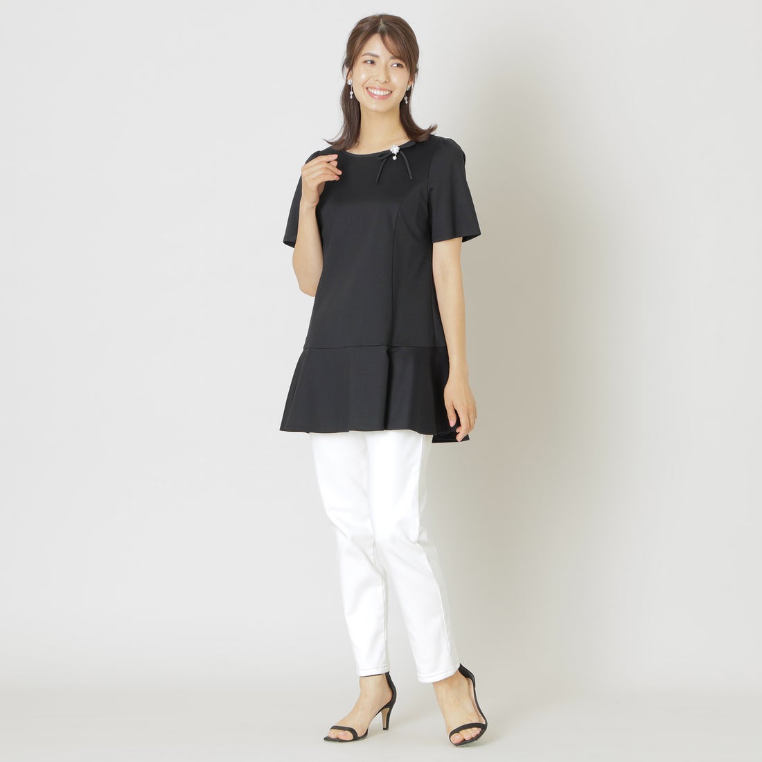 トゥー ビー シック TO BE CHIC 配色コットンポンチ チュニック 