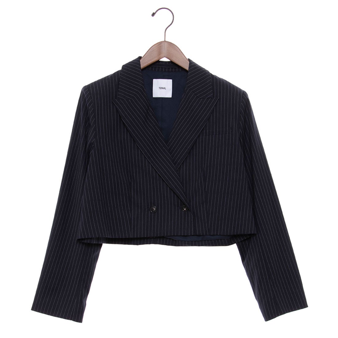 トーナル TONAL ピンストライプクロップドジャケット （ネイビー 